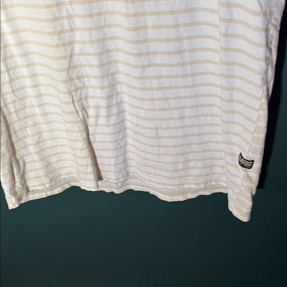 G-Star Raw Men's Striped T-Shirt - Tan and White Size XL - Picture 5 of 8
